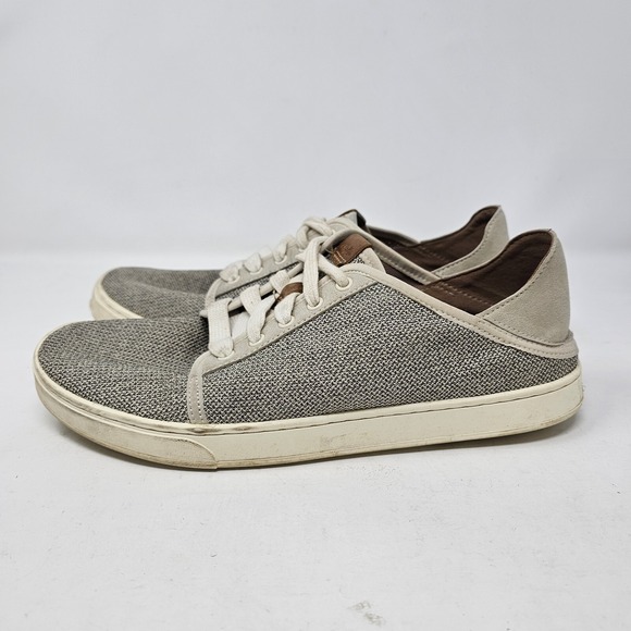 OluKai Shoes - OLUKAI Pehuea Li Shoes Womens 11 Gray Tapa Mesh Oxfords Sneaker